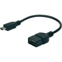 Дата кабель Digitus USB 2.0 AF to mini-B 5P OTG 0.2m Фото