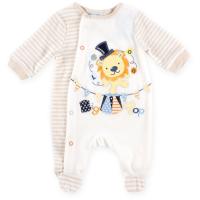 Человечек детский Luvena Fortuna велюровый со львом бежевый Фото