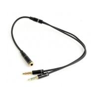 Кабель мультимедийный Cablexpert 3.5mm F to 2x3.5mm M 0.2m Фото