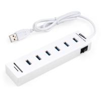 Концентратор Vinga 6xUSB2.0 + card-reader with switch 0.8m Фото