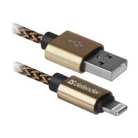 Дата кабель Defender USB 2.0 AM to Lightning 1.0m gold Фото