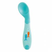 Набір дитячого посуду Chicco Ложка First Spoon 8 м+ (голубая) Фото