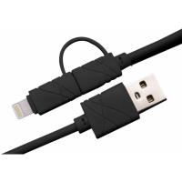 Дата кабель XoKo USB 2.0 AM to Lightning + Micro 5P 1.0m black Фото
