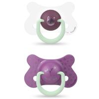 Пустышка Suavinex Фиолетовый котенок 6-18 мес 2 шт. ночная Фото