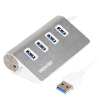 Концентратор Maxxter USB 3.0 Type-A 4 ports silver Фото