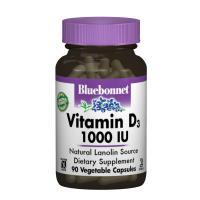 Вітамін Bluebonnet Nutrition Витамин D3 1000IU, 90 вегетарианских капсул Фото