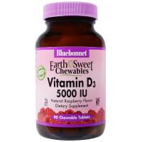 Витамин Bluebonnet Nutrition Витамин D3 5000IU, Вкус Малины, Earth Sweet Chewab Фото