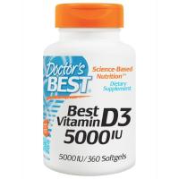 Вітамін Doctor's Best Вітамін D3 5000IU, 360 желатинових капсул Фото