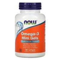 Жирні кислоти Now Foods Омега-3, Omega-3 Mini Gels, 180 мягких таблеток Фото