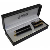 Ручка перьевая Regal набор перо + роллер в подарочном футляре Черный Фото