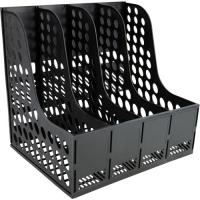 Лоток для бумаг Axent вертикальный на 4 отделения сборный черный Фото