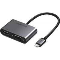 Концентратор Ugreen Type-C M to HDMI+VGA Adapter with PD CM162 (Silver Фото