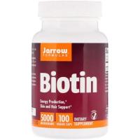 Витамин Jarrow Formulas Биотин (В7) 5000 мкг, 100 растительных капсул Фото