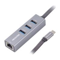 Концентратор Maxxter Type-C to Gigabit Ethernet, 3 Ports USB 3.0 Фото