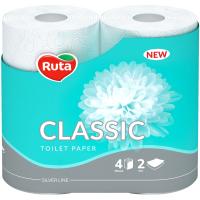 Туалетная бумага Ruta Classic 2 слоя Белая 4 рулона Фото
