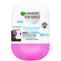 Антиперспірант Garnier Mineral Невидимий Свіжість бавовни роликовий 50 мл Фото