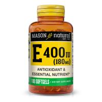Витамин Mason Natural Витамин Е 180мг, Vitamin E 400 IU, 100 гелевых ка Фото