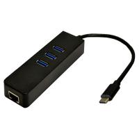 Перехідник Dynamode USB 3.1 Type-C - RJ45 Gigabit Lan, 3*USB 3.0 Фото