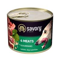 Консерви для собак Savory Dog Gourmand 4 види м'яса 200 г Фото