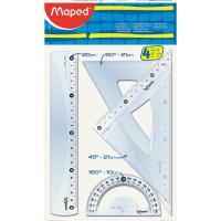 Линейка Maped набор ESSENTIALS Medium, 20см, 4 предмета, прозрач Фото