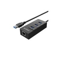 Концентратор Orico USB 3.0 3 port + RJ45 (HR01-U3-V1-BK-BP) Фото