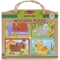 Пазл Melissa&Doug деревянные в футляре "Игривые друзья" Фото