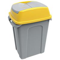 Контейнер для сміття Planet Household Hippo сірий з жовтим 50 л Фото