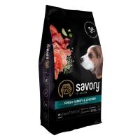 Сухой корм для собак Savory Puppy rich in Fresh Turkey and Chicken 12 кг Фото