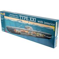 Сборная модель Revell Подлодка Type XXI с интерьером, уровень 4, 1:72 Фото