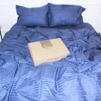 Пододеяльник MirSon Satin Stripe 30-0020 Smoky Blue 143х210 см Фото