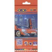 Карандаши цветные ZiBi Car шестигранные 12 цветов Фото