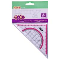Линейка ZiBi Kids Line Угольник 2 в 1,140мм, 90°/45°, с розовой Фото
