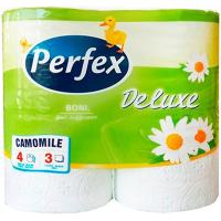Туалетная бумага Perfex Deluxe Ромашка 3 шари 4 рулони Фото