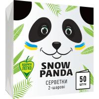 Серветки столові Сніжна Панда двошарові білі 24x24 см 50 шт. Фото
