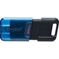 USB флеш накопичувач Kingston 64GB DataTraveler 80 M USB-C 3.2 Blue/Black Фото