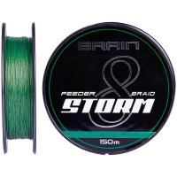 Шнур Brain fishing Storm 8X 150m 0.18mm 27lb/12.2kg Green Фото