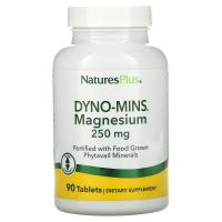 Мінерали Natures Plus Магний, 250 мг, Dyno-Mins, Magnesium, 90 таблеток Фото