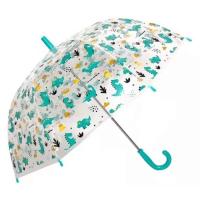 Зонт Economix Dino World трость автомат, прозрачный/бирюза Фото