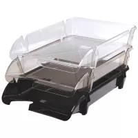 Лоток для бумаг Economix горизонтальный Компакт пластик, дымчатый Фото