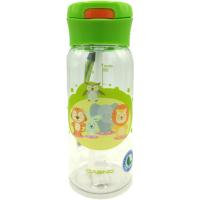 Бутылка для воды Casno 400 мл KXN-1195 Зелена Малята-звірята з соломинкою Фото