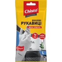 Перчатки хозяйственные Chisto Mega Strong Виниловые 1 пара L Фото