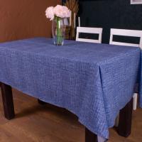 Скатерть MirSon Рогожа №209 Blue Binding 130x260 см Фото