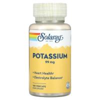Мінерали Solaray Калій, 99 мг, Potassium, 100 вегетаріанських капсу Фото