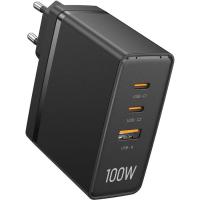 Зарядний пристрій Vention 3xUSB 100W GaN (2хUSB-C+USB-A) black Фото