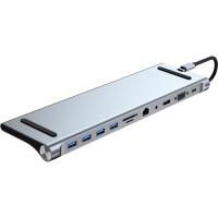 Порт-реплікатор Dynamode 11-in-1 USB-C to HDTV 4K/30Hz, VGA, 1хUSB3.0, RJ45 Фото