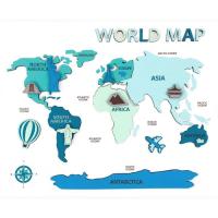 Набор для творчества Rosa Talent World Map 3D, МДФ, 30,5 х 37,5 см Фото