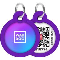 Адресник для животных WAUDOG Smart ID з QR паспортом "Градієнт фіолетовий", кол Фото