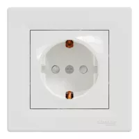 Розетка Schneider Electric ASFORA зі штор. біла Фото