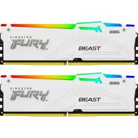 Модуль памяти для компьютера Kingston Fury (ex.HyperX) DDR5 32GB (2x16GB) 6000 MHz FURY Beast White RGB Фото