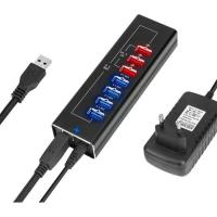 Концентратор Dynamode 4*USB3.0 data ports + 3*2.4А charge with Power Ada Фото